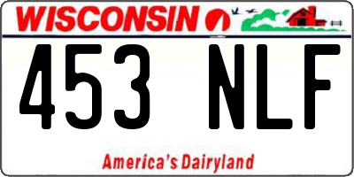 WI license plate 453NLF