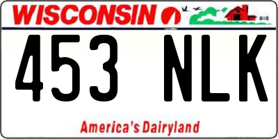 WI license plate 453NLK
