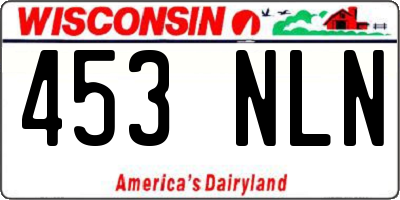 WI license plate 453NLN