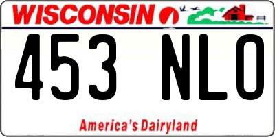 WI license plate 453NLO