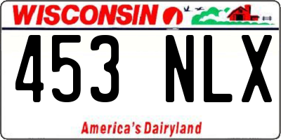 WI license plate 453NLX