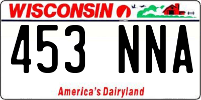 WI license plate 453NNA