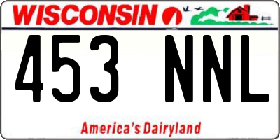 WI license plate 453NNL