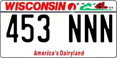 WI license plate 453NNN