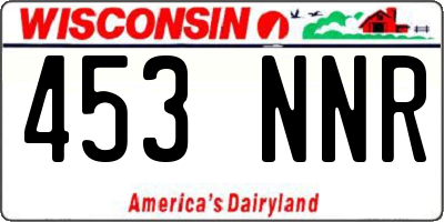 WI license plate 453NNR