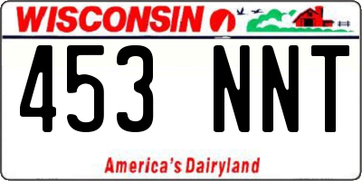 WI license plate 453NNT
