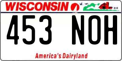 WI license plate 453NOH