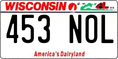 WI license plate 453NOL