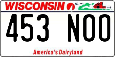 WI license plate 453NOO