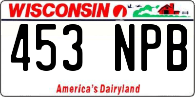 WI license plate 453NPB