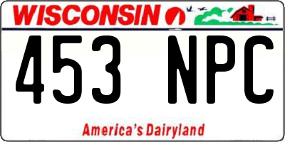 WI license plate 453NPC