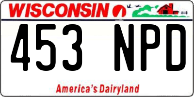 WI license plate 453NPD