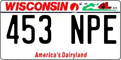 WI license plate 453NPE