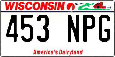 WI license plate 453NPG