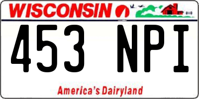 WI license plate 453NPI