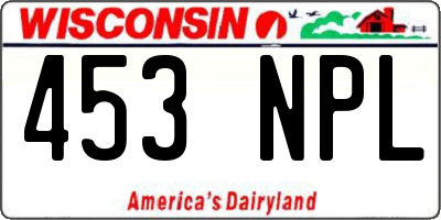 WI license plate 453NPL