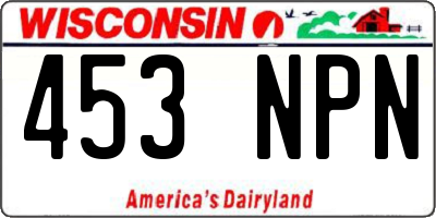 WI license plate 453NPN