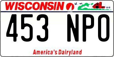 WI license plate 453NPO