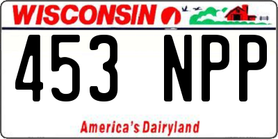 WI license plate 453NPP