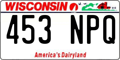 WI license plate 453NPQ
