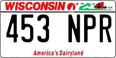 WI license plate 453NPR
