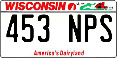 WI license plate 453NPS