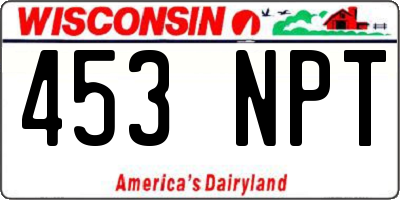 WI license plate 453NPT