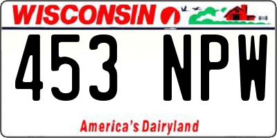 WI license plate 453NPW