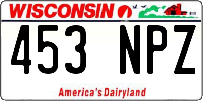 WI license plate 453NPZ