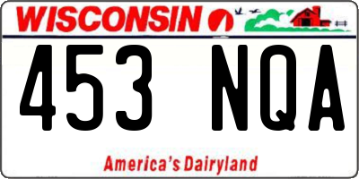WI license plate 453NQA