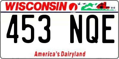 WI license plate 453NQE