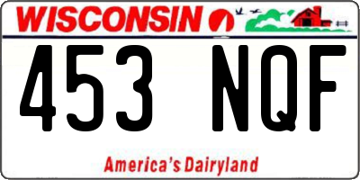 WI license plate 453NQF