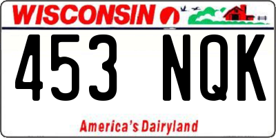 WI license plate 453NQK