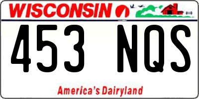 WI license plate 453NQS