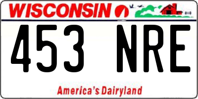 WI license plate 453NRE