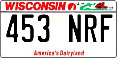 WI license plate 453NRF