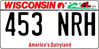 WI license plate 453NRH