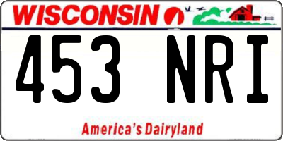 WI license plate 453NRI