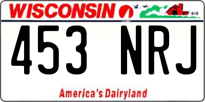 WI license plate 453NRJ
