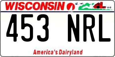 WI license plate 453NRL