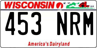 WI license plate 453NRM