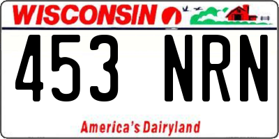 WI license plate 453NRN