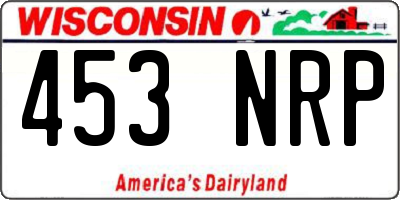 WI license plate 453NRP