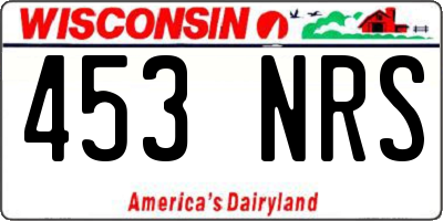 WI license plate 453NRS