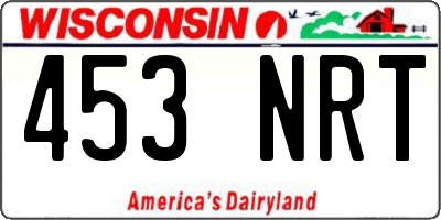 WI license plate 453NRT