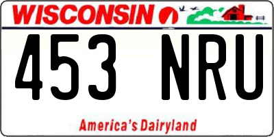 WI license plate 453NRU