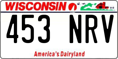 WI license plate 453NRV