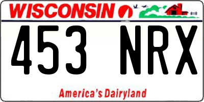 WI license plate 453NRX
