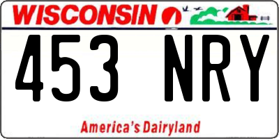 WI license plate 453NRY
