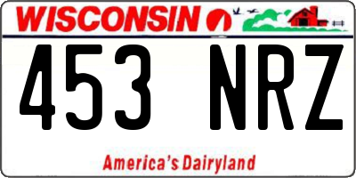 WI license plate 453NRZ